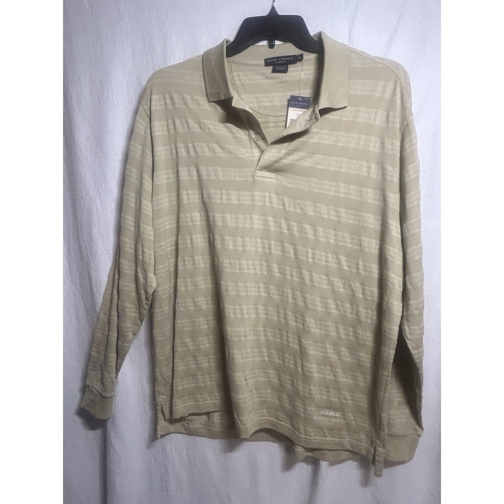 NWT Daniel Cremieux Long Sleeve Tan 1/4 Button Shirt Size XL